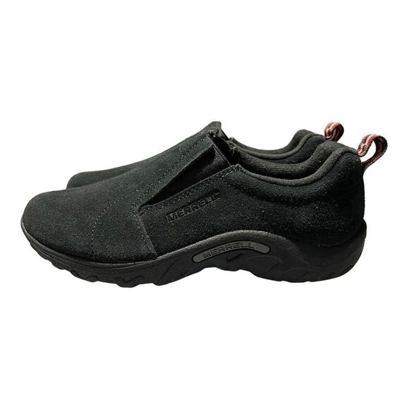 Merrell KIDS 4.5 Black Suede Jungle Moc, Nubuck Leather, J95631 EU 35.5 Slip On - Picture 4 of 9